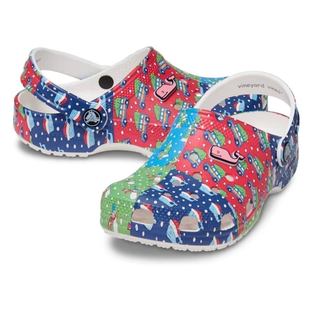 NWT❤️Crocs x Vineyard vines Holiday patchworks unisex clog toddler shoes sz12